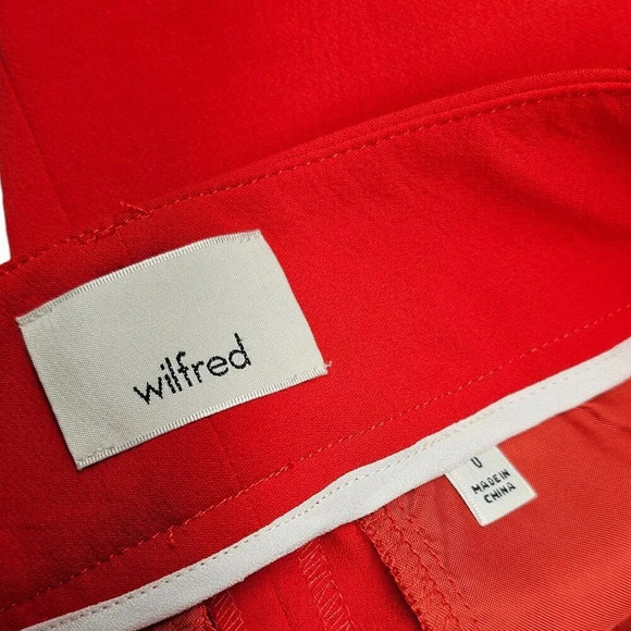 Aritzia Wilfred Tie Waist Shorts  Size 0 Red High Rise Belted Crepe - Picture 8 of 8